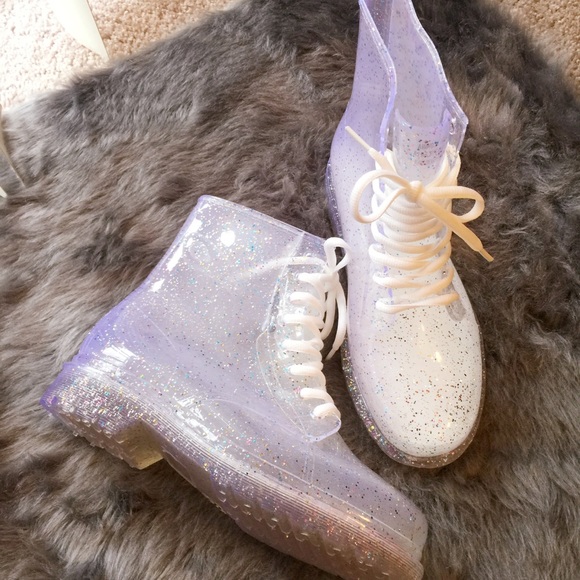 Urban Outfitters Aura Glitter Rain Boots - Picture 2 of 8